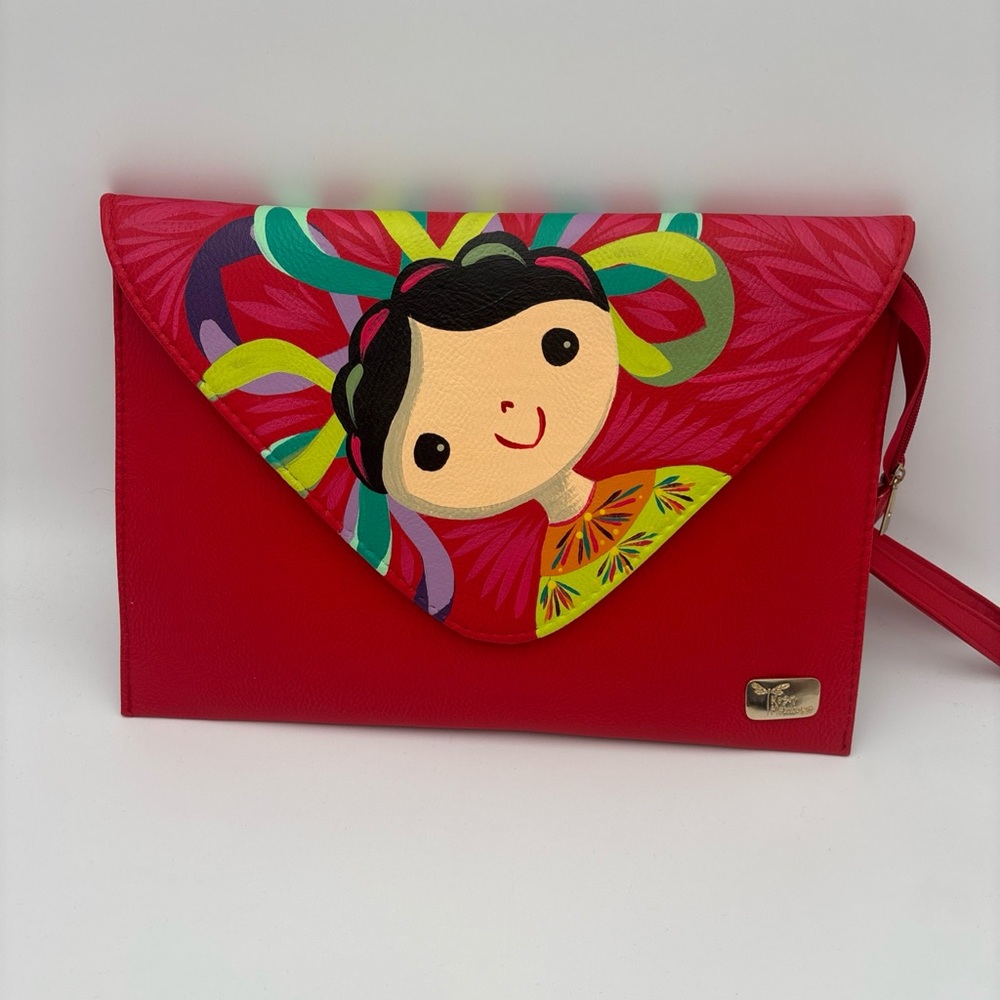MEXICANA Red Artistic Clutch‎